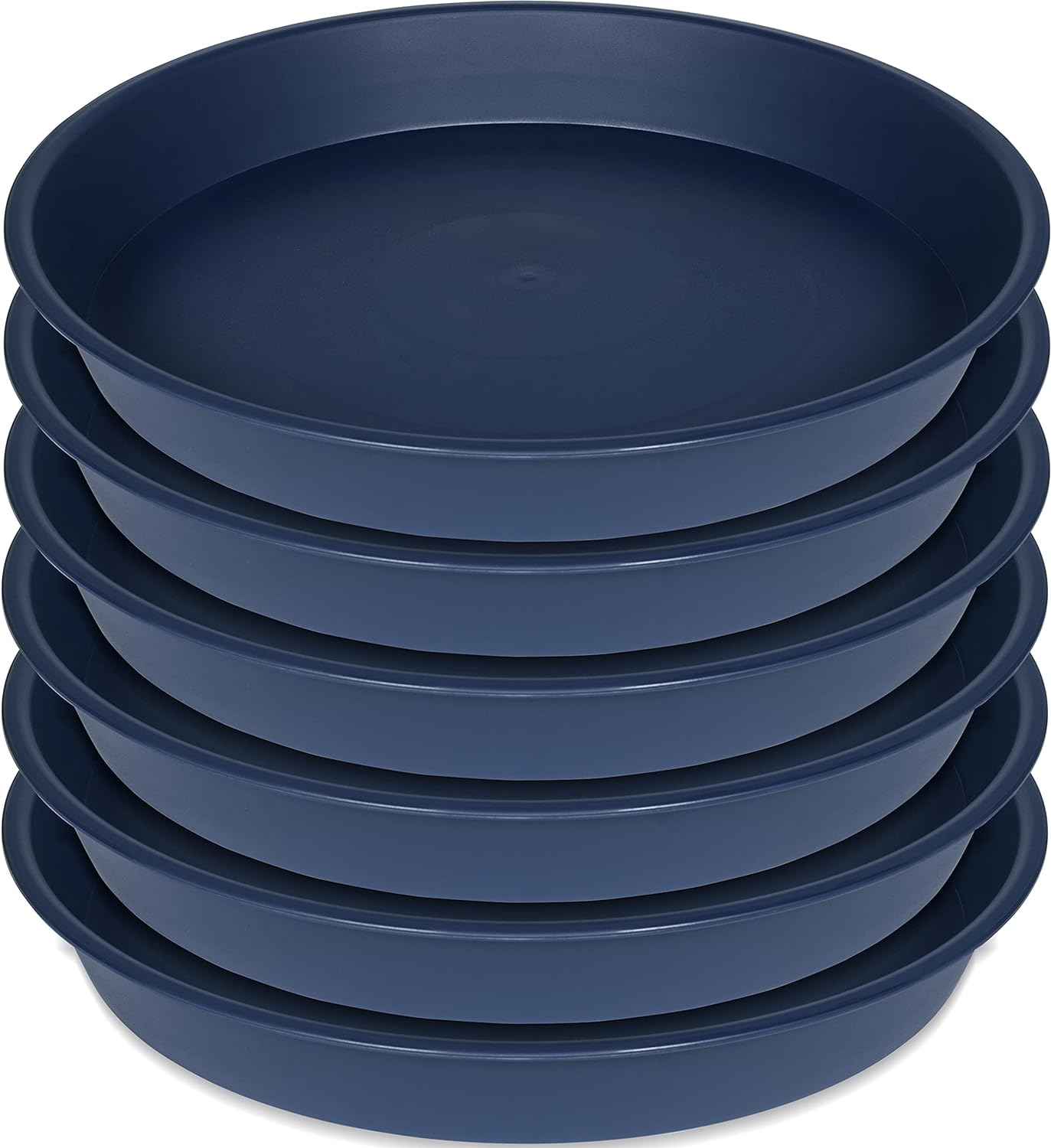 6 Pack Plant Saucer Drainage Tray, Plastic Plant Water Tray, 6 inch Flower Saucers for Indoors, Plant Dishes for Pots Base (6 inch, Blue)