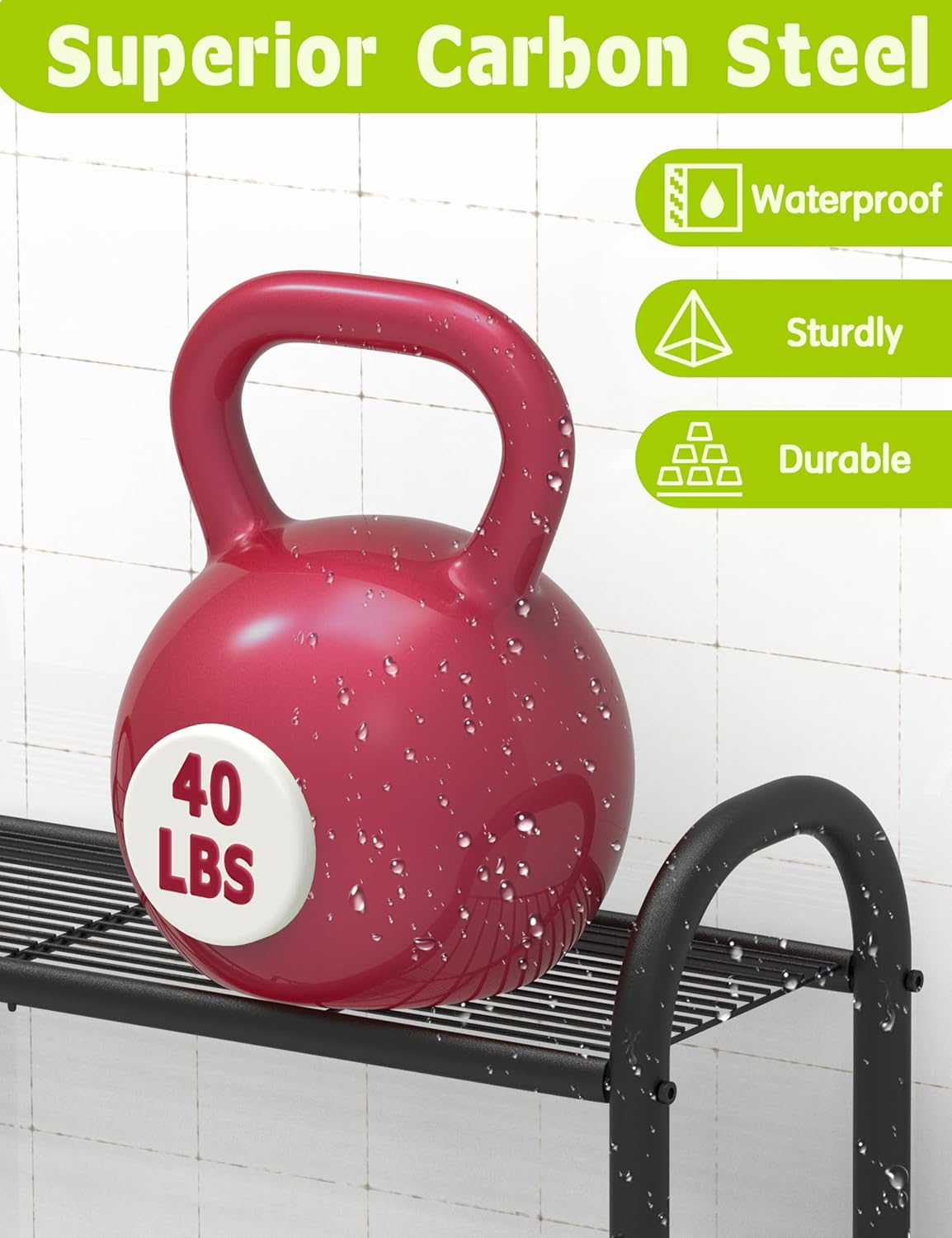 5-Tier Metal Plant Stand Indoor Outdoor, Waterproof Flower Stand for Multiple Pots, Heavy Duty Plant Stands for Living Room Patio Garden Decor, Tall Plant Shelf with Leveling Feet, Black