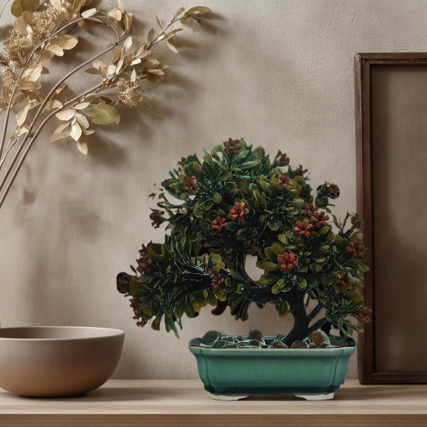 FFPOPU 3-Packs Ceramic Bonsai Pots with Drainage Tray, 6-inch Cute Bonsai Tree Pot with Ice Cracked Glaze, Small Bonsai Planter Pot for Desktop Decoration