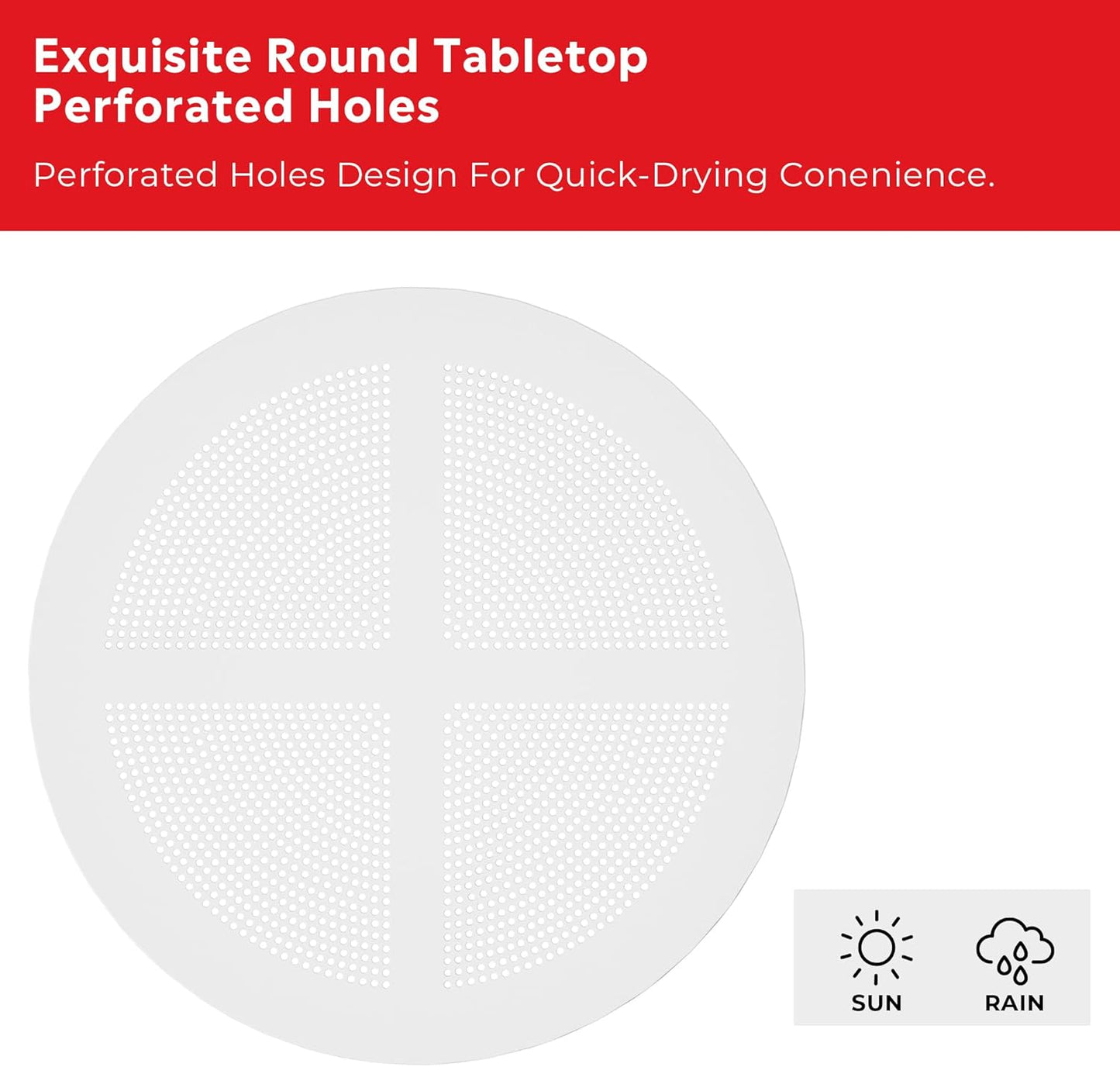 Dining Set for 4, HDPE Patio Round Dining Table and Stackable Comfortable Dining Chair, Outdoor Small Patio Furniture Set All Weather for Backyard Porch Poolside, White