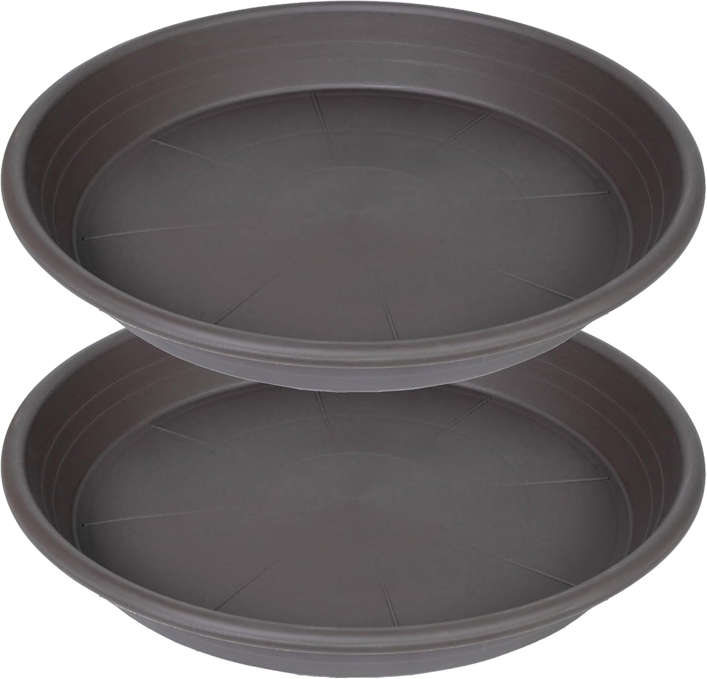 2 Pack of 19 inch Plant Saucer, Large Plant Tray, Heavy Sturdy Plant Drainage Tray for Indoors, Bird Bath Bowls, Sturdy 18 inch Plastic Pot Tray for Planter (Brown)