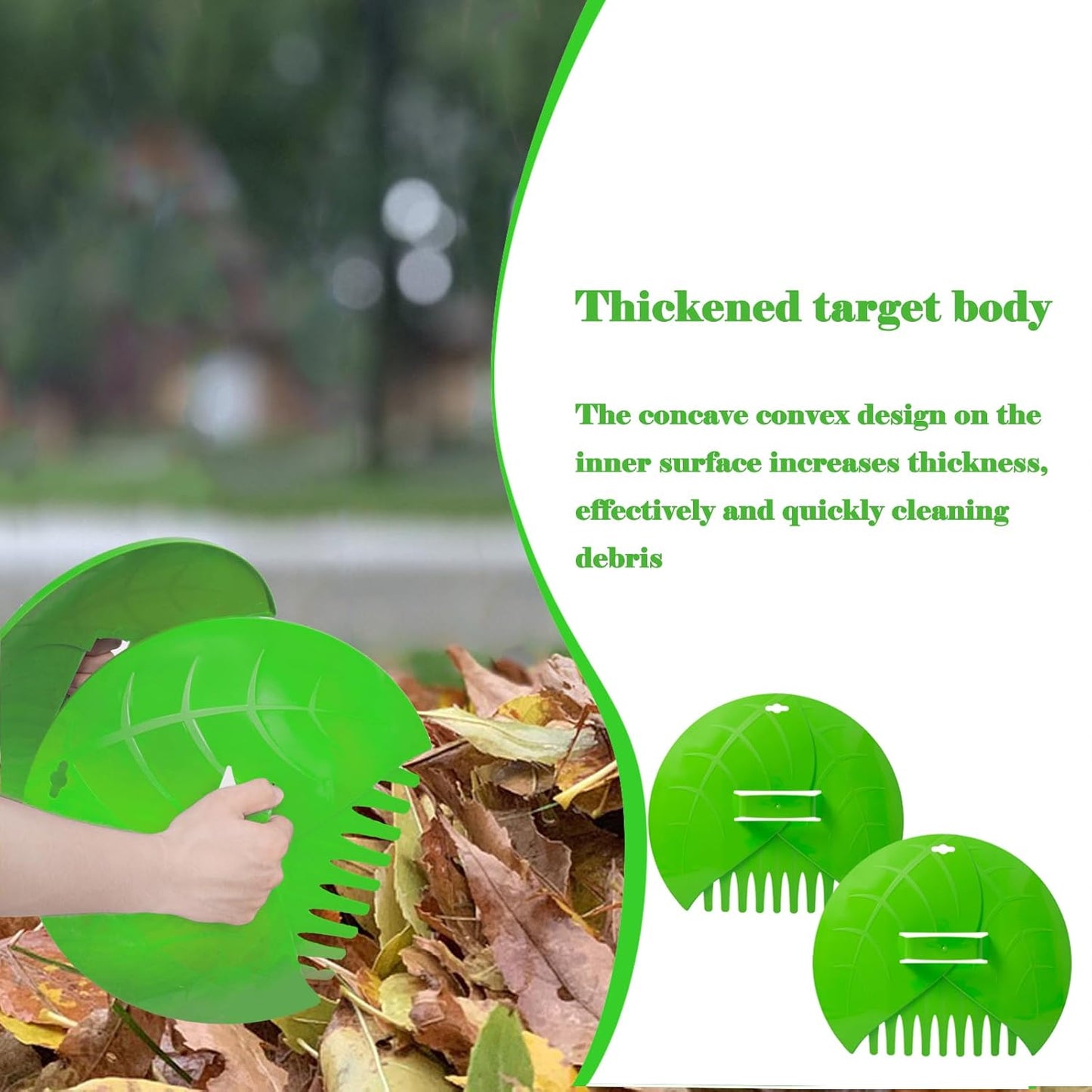 Eastrans 2set Leaf Scoops and Hand Rakes,Leaf Claws for Picking up Leaves,Grass Clippings and Lawn Debris,Light Green,4pcs