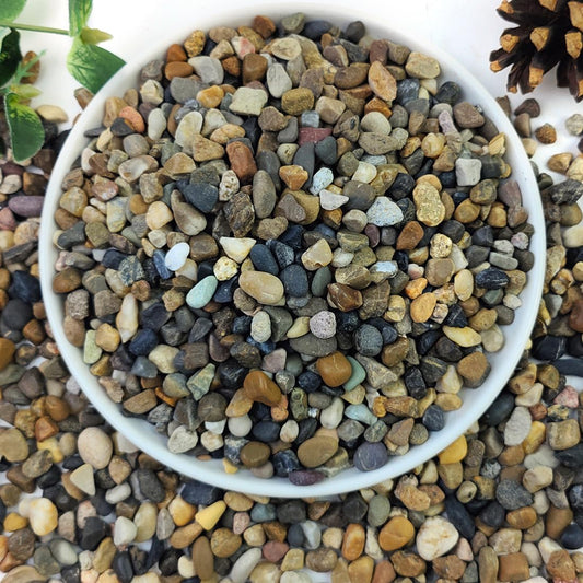 10lbs Natural River Rocks, 1/4" Aquarium Gravel Small Rocks for Plants Pea Gravel for Fish Tank, Decorative Pebbles for Gardening, Flower Pots, Vase Fillers, Indoor Water Fountains, Landscaping