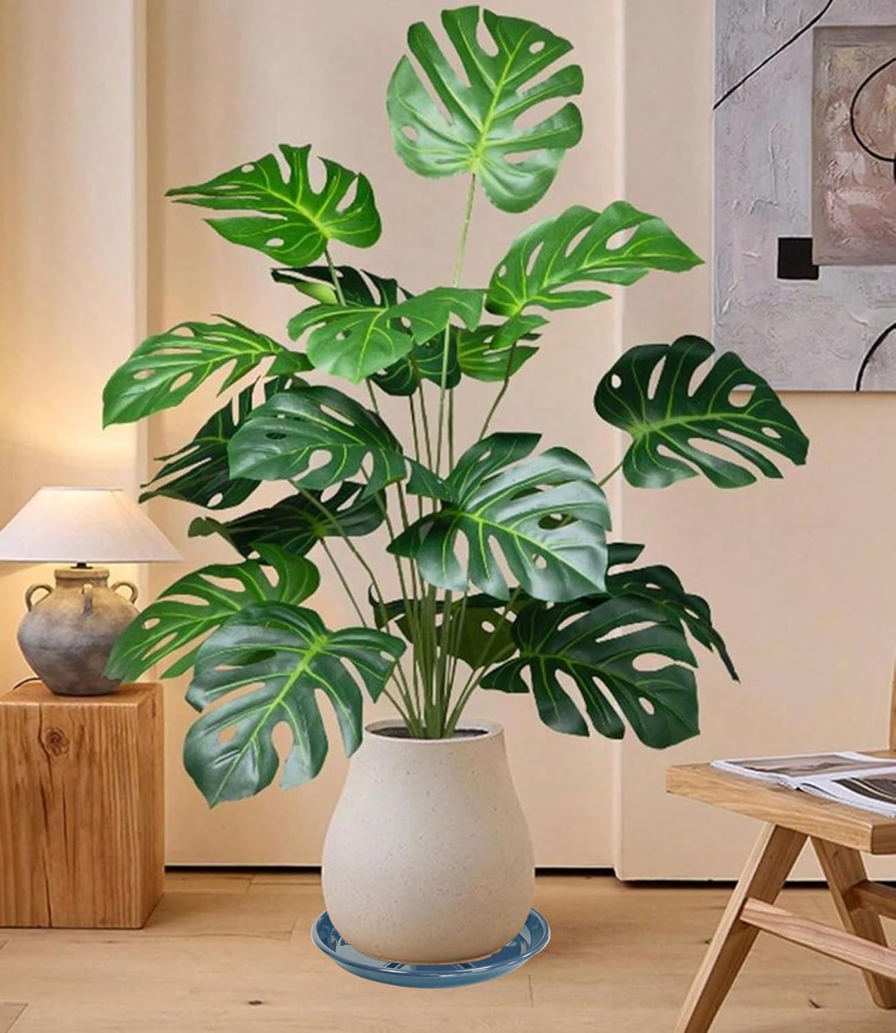 6 Pack of Plant Saucer 12 inch, Large Heavy Duty Plastic Saucers Round, Plant Drip Trays for Indoors Outdoor, Plant Water Tray for Planters, Blue