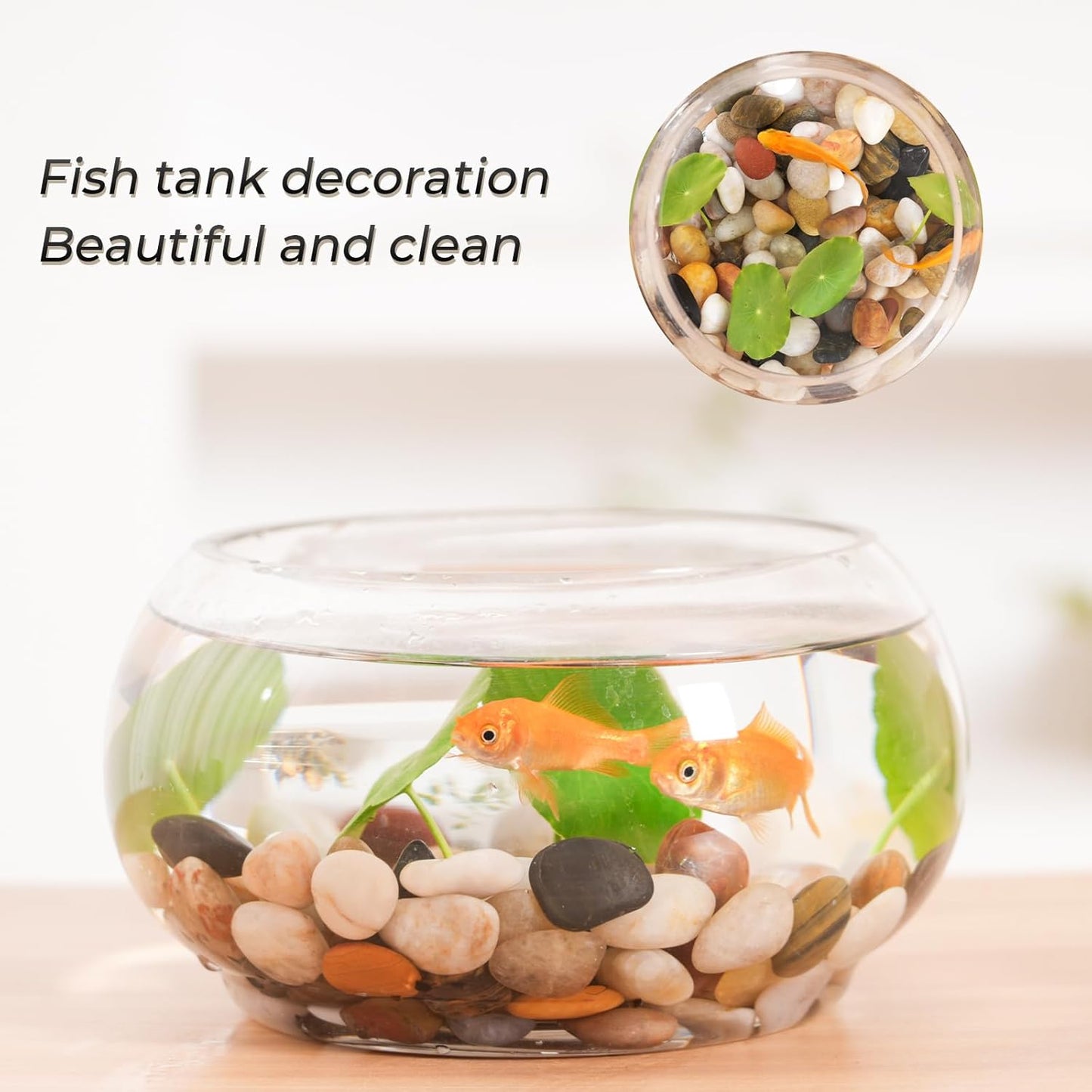 SIDONG 10 LB Mixed River Rocks, 0.3-0.5 Inches High Polished Pebbles for Indoor Plants, Aquarium Rocks Used in Fish Tank, Decorative Stones for Plants, Vases, Home Décor, Crafting, Garden Landscaping