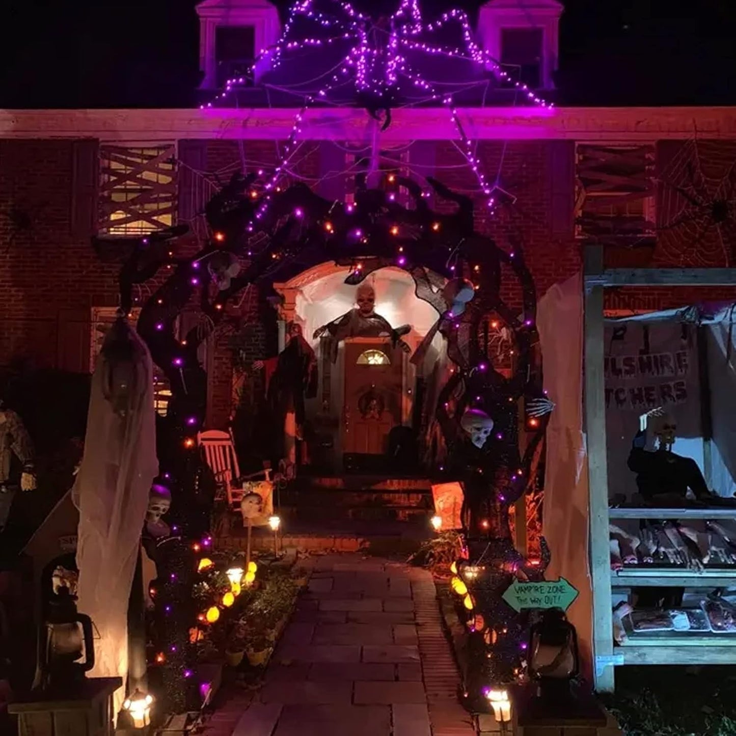 Dazzle Bright Fairy String Lights, Total 40FT 120LED Copper Wire Battery Operated Waterproof Lights, Halloween Decorations for Indoor Home Outdoor Garden Patio Party Decor (Purple, 2)