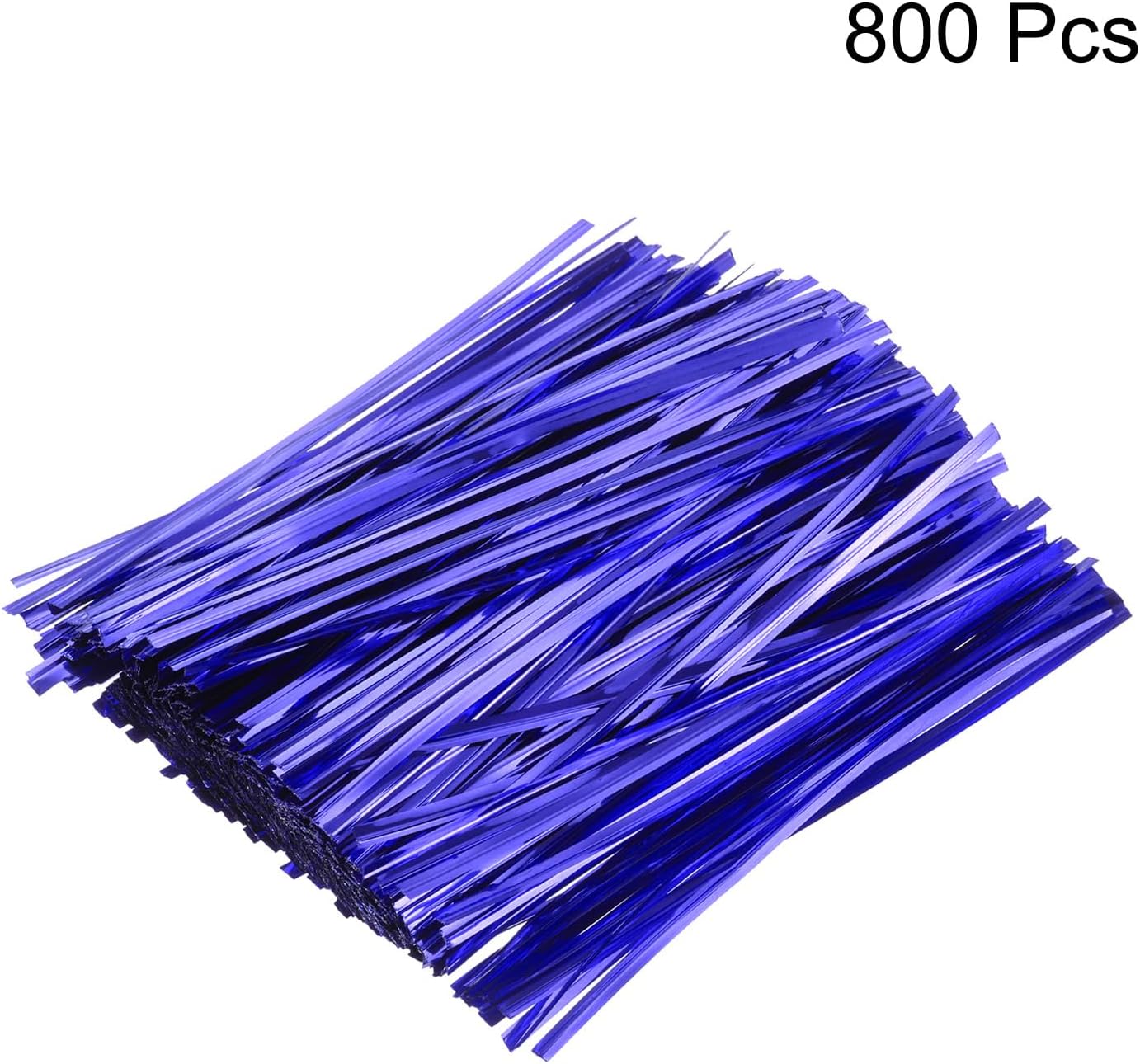 HARFINGTON 800pcs Bag Twist Ties 6" Reusable Plastic Metallic Twist Ties Wire Cable Ties for Party Bread Candy Cake, Blue