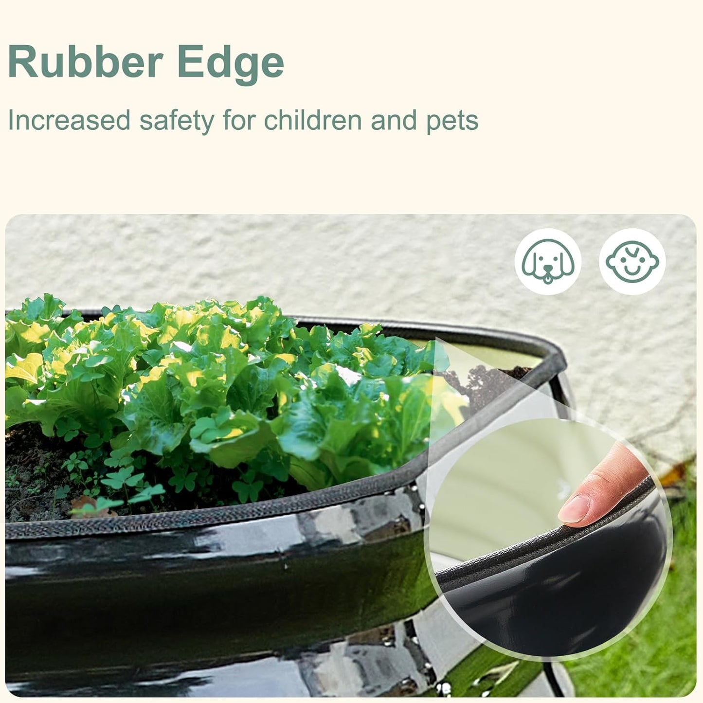 Galvanized Steel Raised Garden Bed 8x2ft Oval - 17" Tall 9-in-1 Modular Planter Box for Vegetables/Flowers, Rust-Proof Metal Outdoor Planters Rubber Edging (Black)