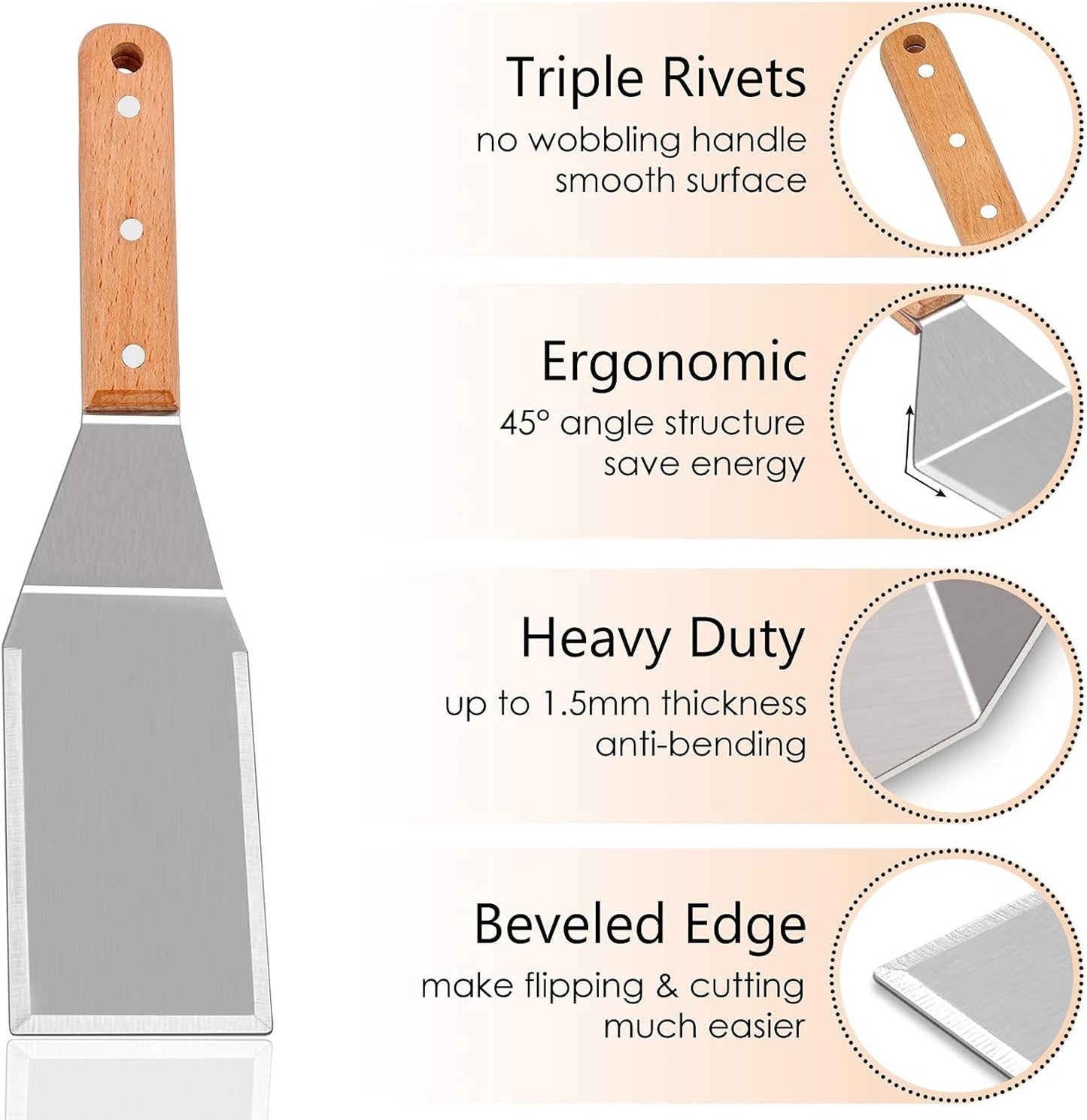 HaSteeL Griddle Accessories Set of 20, Complete Stainless Steel Griddle Spatula Tools with 9” Melting Dome, Heavy Duty Metal Spatulas Choppers Cast Iron Grill Press for Flat Top Teppanyaki BBQ Outdoor