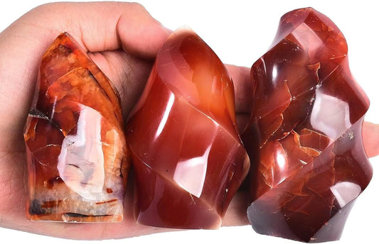 AMOYSTONE Red Agate Flame Shaped Stone Towers Obelisk Natural Healing Crystal Quartz Reiki Energy Decoration Home Office Small 1.0LBS