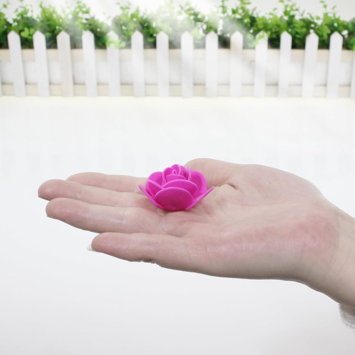 500 Pcs 1.4 Inch Mini Artificial Flowers Head Bulk 5 in 1 Set Faux Foam Fake Small Rose Tiny Baby Flores Bouquet Cake Gift Home Decoration DIY Craft (Hot Pink)