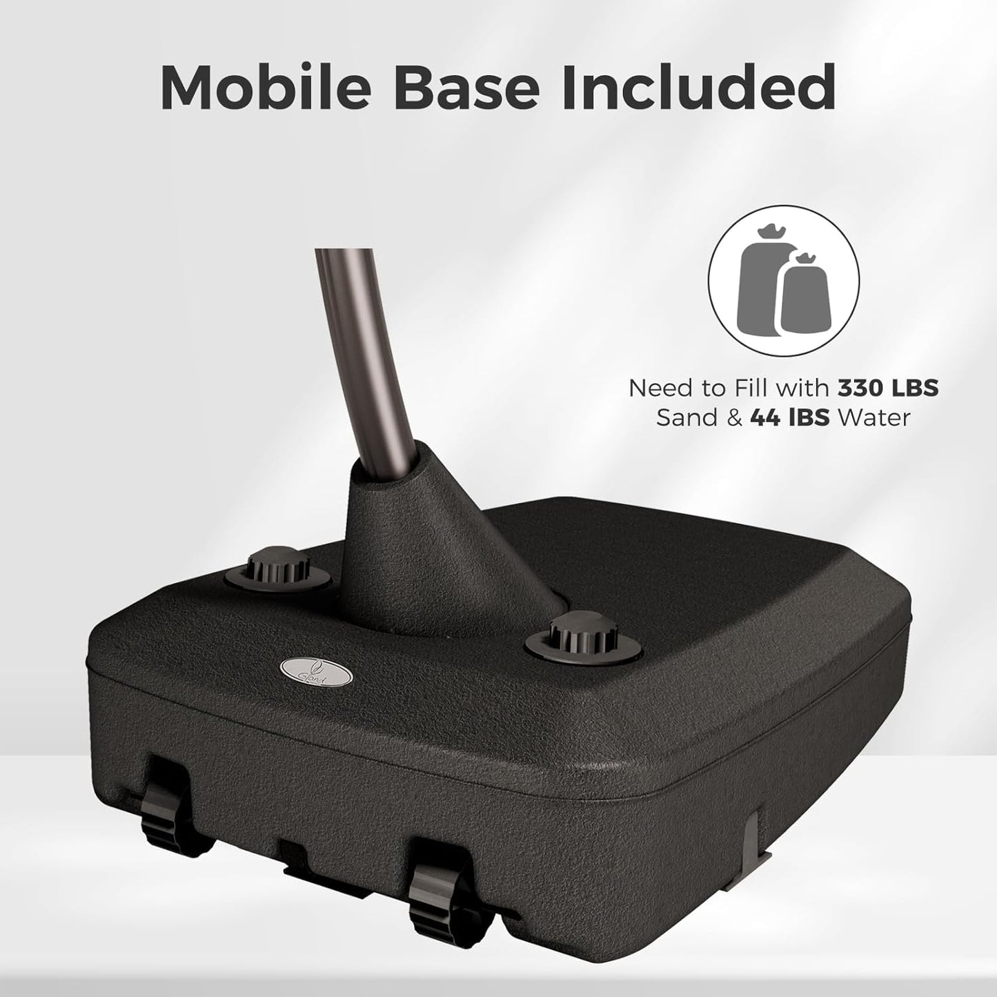 Grand patio 12 FT Sunbrella Cantilever Umbrella with Base Outdoor Aluminum Offset Umbrella with Tilt Adjustment (Sapphire Blue, 12 FT-Sunbrella)