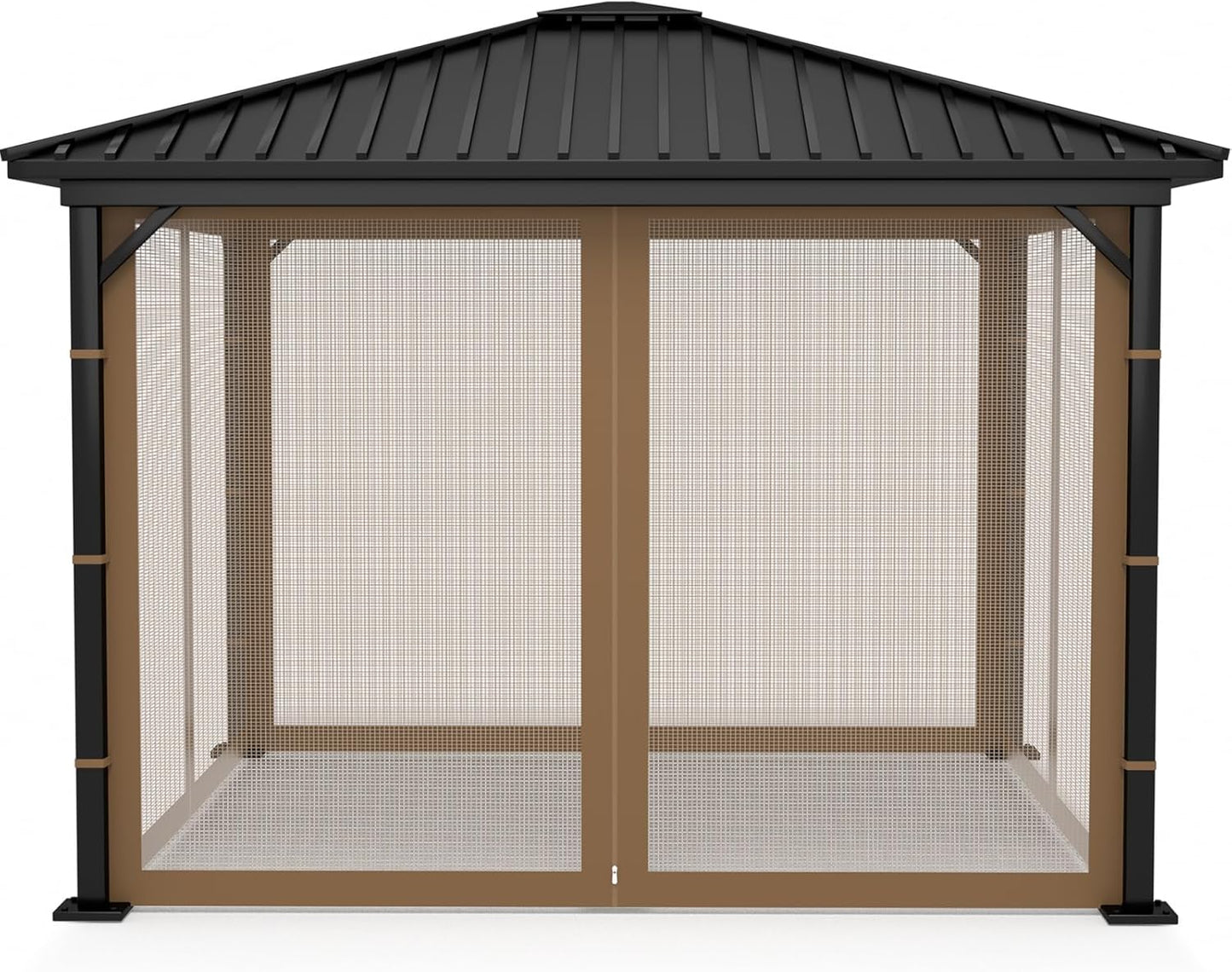 Gazebo Replacement Netting Screen Mosquito Net Screen Walls for 10 x 10 ft Outdoor Gazebo Canopy, 4-Panel with Double Zippers for Outdoor Patio (Only Netting)