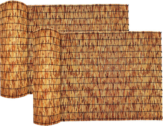 Reed Fencing Rolls,Patio Privacy Screen,Decorative Bamboo Fence Rolls for Patio Balcony Garden Backyard Outdoor,6x16FT(2Pcs)