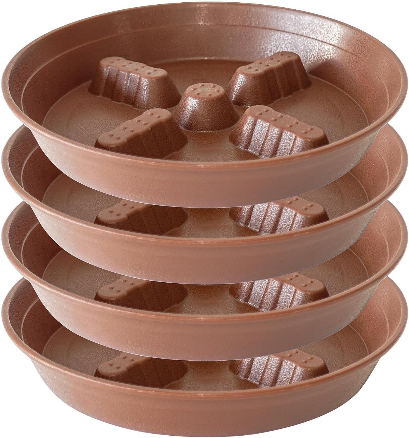 4 Pack Plant Saucer 8 inch, 10 12 14 17 inch, Plant Stand Plastic Plant Saucers for Indoors Outdoor, Heavy Duty Flower Planter Drip Trays for Pots, Pot Saucers for Plants, Grow Bags Saucers