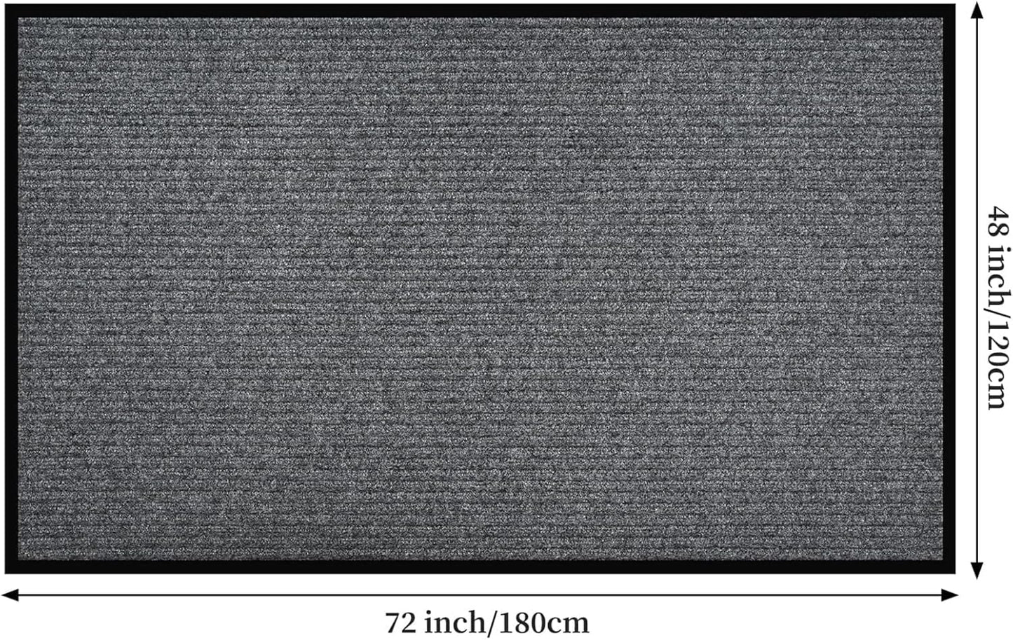 Profile Rubber Door Mat, 72x48inch, Heavy Duty, Entrance Doormat, Indoor and Outdoor, Waterproof, Easy Clean Shoe Scraper, Home Rug Welcome Mats for Entryway, Patio, Porch(Light Grey)