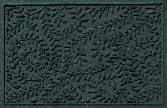 WaterHog Indoor/Outdoor Door Mat, 2' x 3', Made in USA, Durable & Skid-Resistant Front Door Rug, Decorative, Water-Trapping & Heavy-Duty Entryway Floor Mat For Your Home, Boxwood Collection, Evergreen
