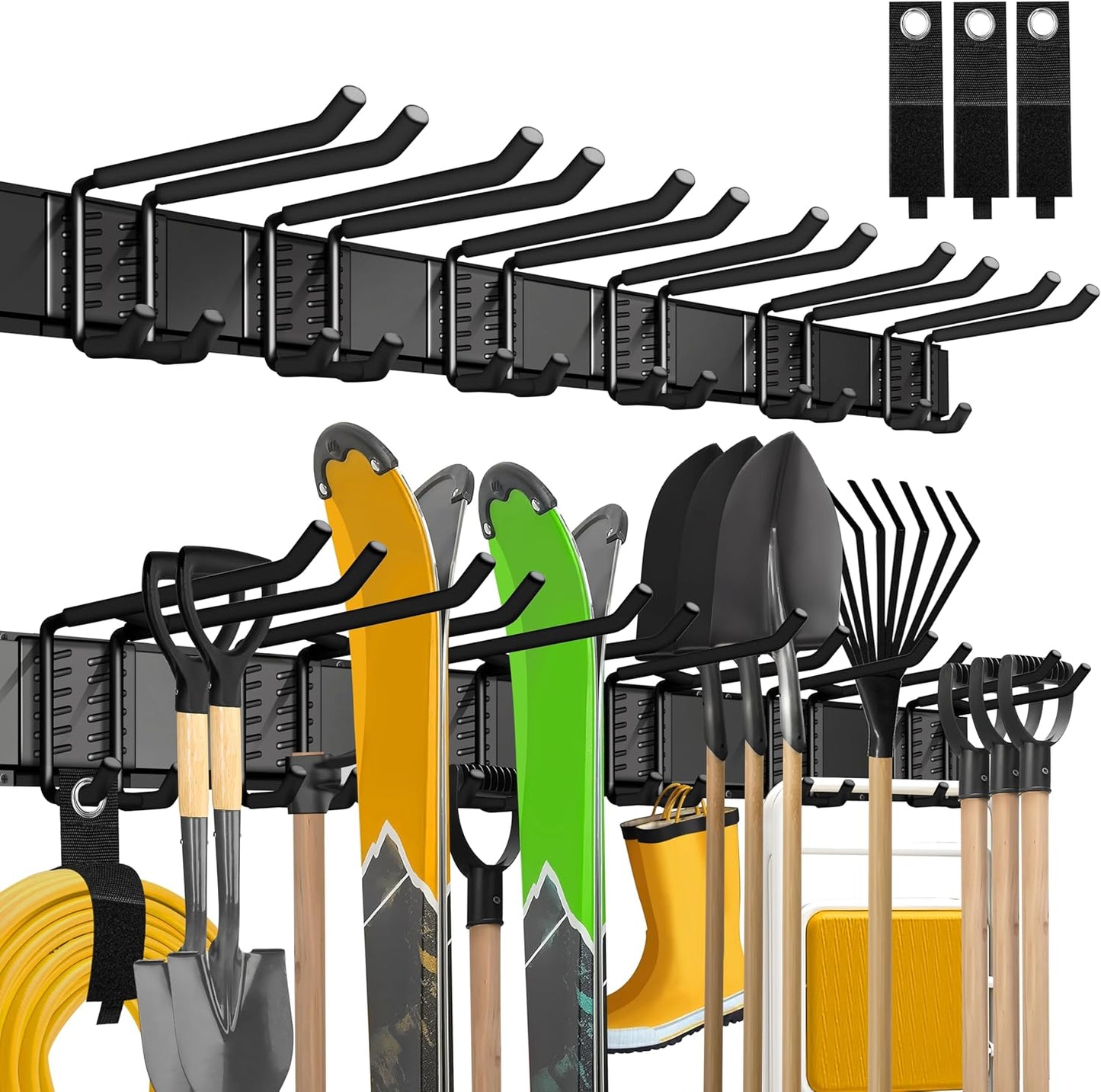 Garage Wall Organizer,12Pack Carries 600 lbs,Garden Tool Organizer 49.5in With Large Storage Space,Easy Assembly, Sturdy Design,for Efficient Tool Storage Garage Organization