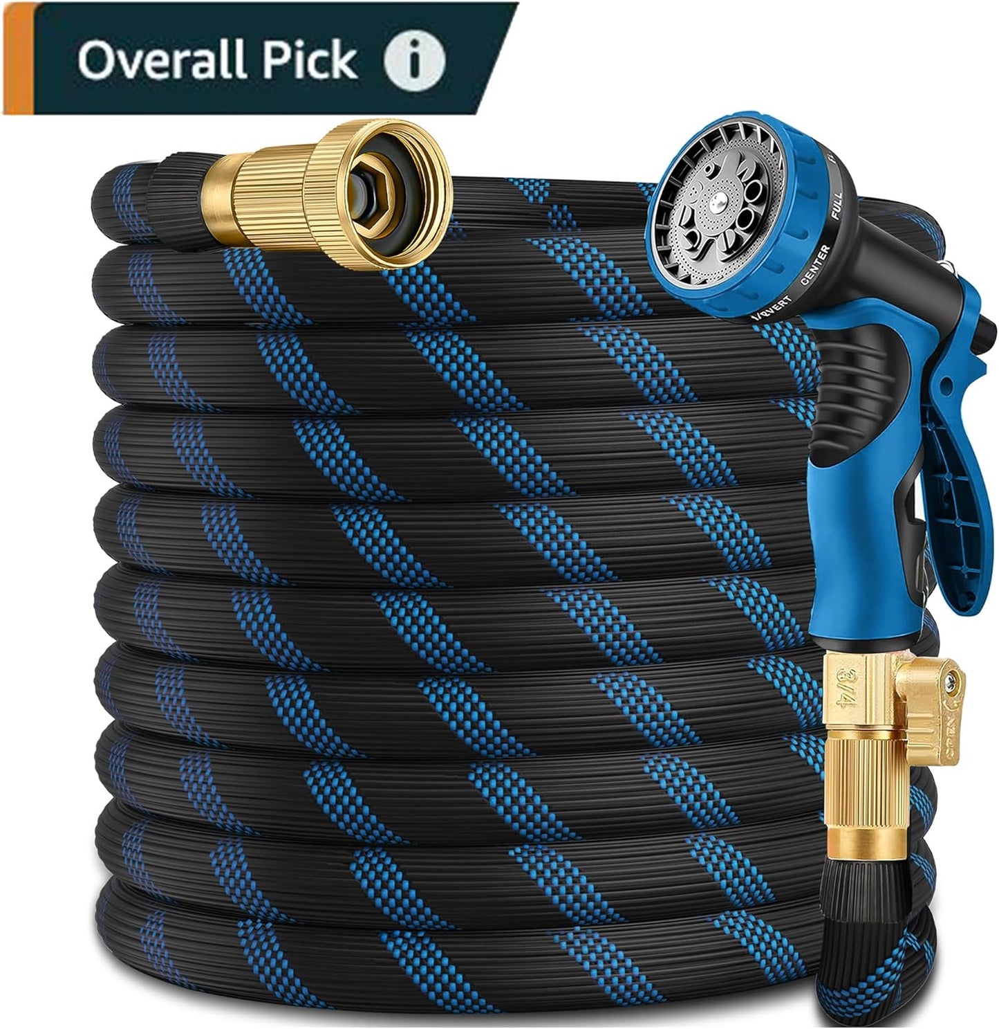 Garden Hose 200 ft -Heavy Duty Water Hoses - Flexible&Lightweight Car Washing Pipe with Stainless Steel Strain Reliefs,Kink-free Rubber Hoses with Spray