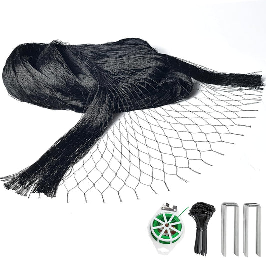 18 x 50 FT Bird Netting for Garden, 1" Square Mesh Size Heavy Duty Nylon Chicken Coop Netting for Blueberry Bushes, Fruit Trees and Vegetable Against Birds, Deer, Squirrels (18X50FT)