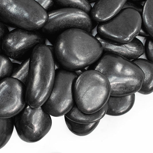 10lbs Black River Rocks, 2-3 Inch Large Pebbles for Indoor Plants, Natural High Polished Decorative Stones for Vase Filler Fish Tank