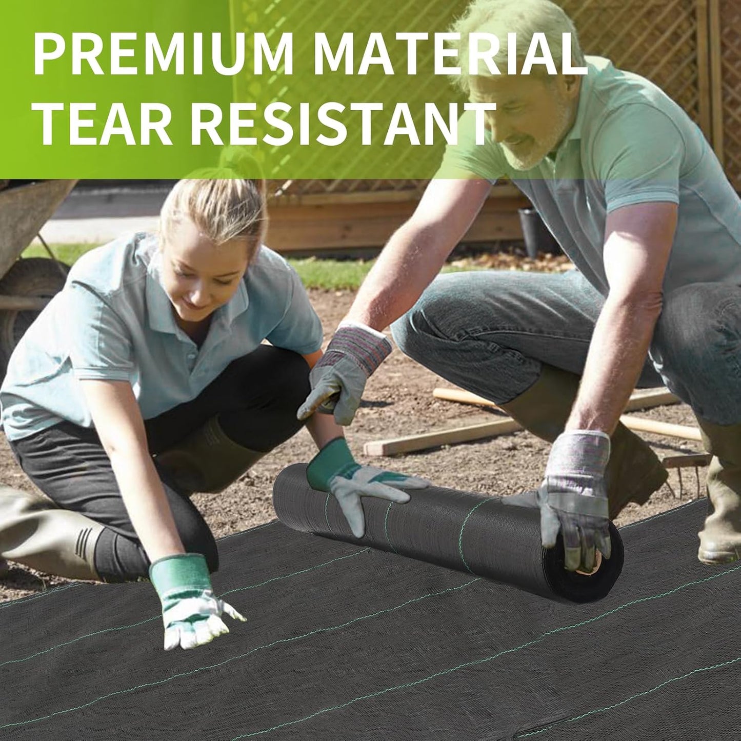 3x100ft 3.2OZ,Weed Barrier Landscape Fabric Heavy Duty, Woven Weed Control Fabric, High Permeability Good for Flower Bed, Geotextile Fabric Underlayment, Driveway (3.2ft*49ft)