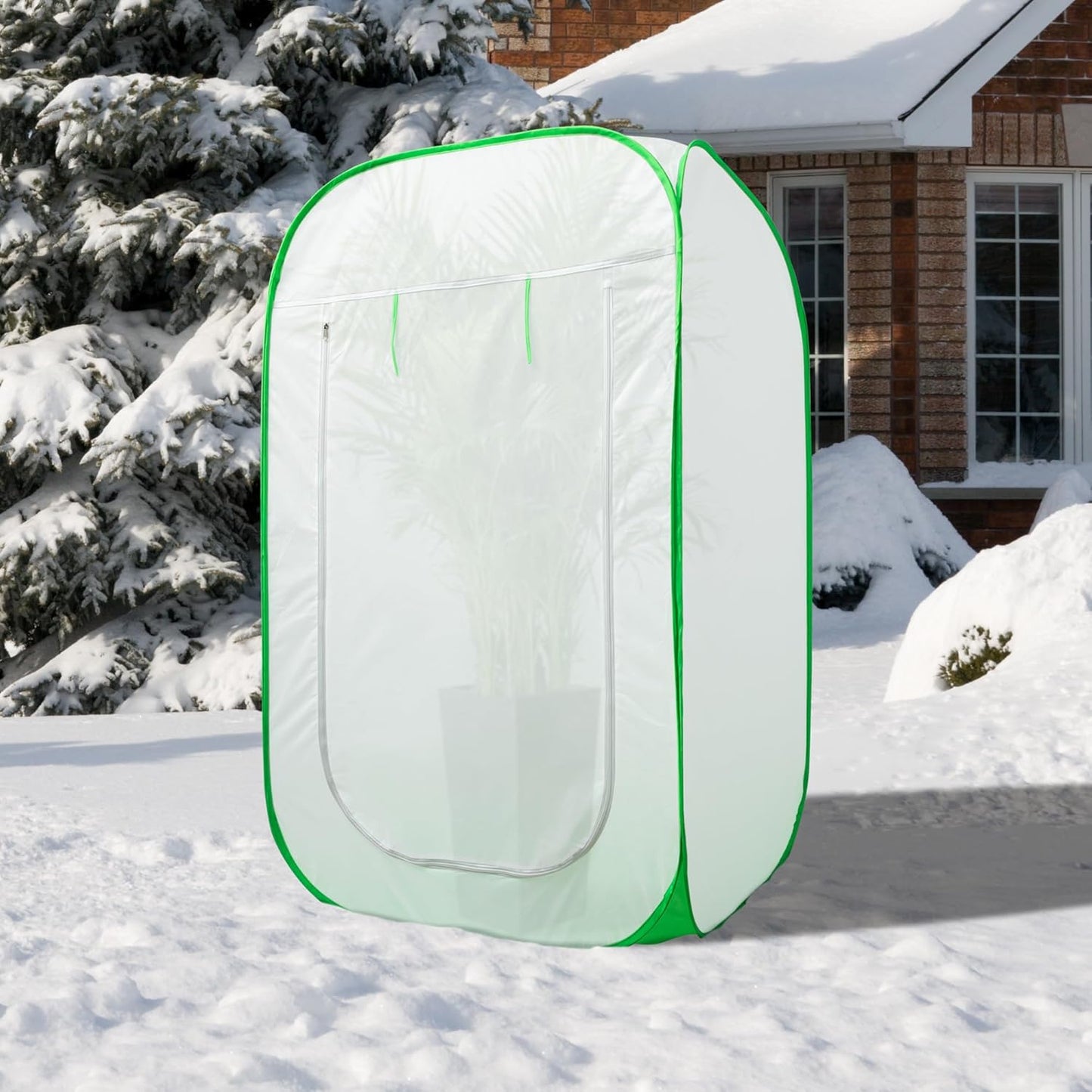 35 x 35 x 59 Inch Pop Up Winter Frost Plant Cover, Gardening Plants Freeze Protection Tent, Warm Plant Protector Enclosure for Snow Frost Protection Indoor & Outdoor