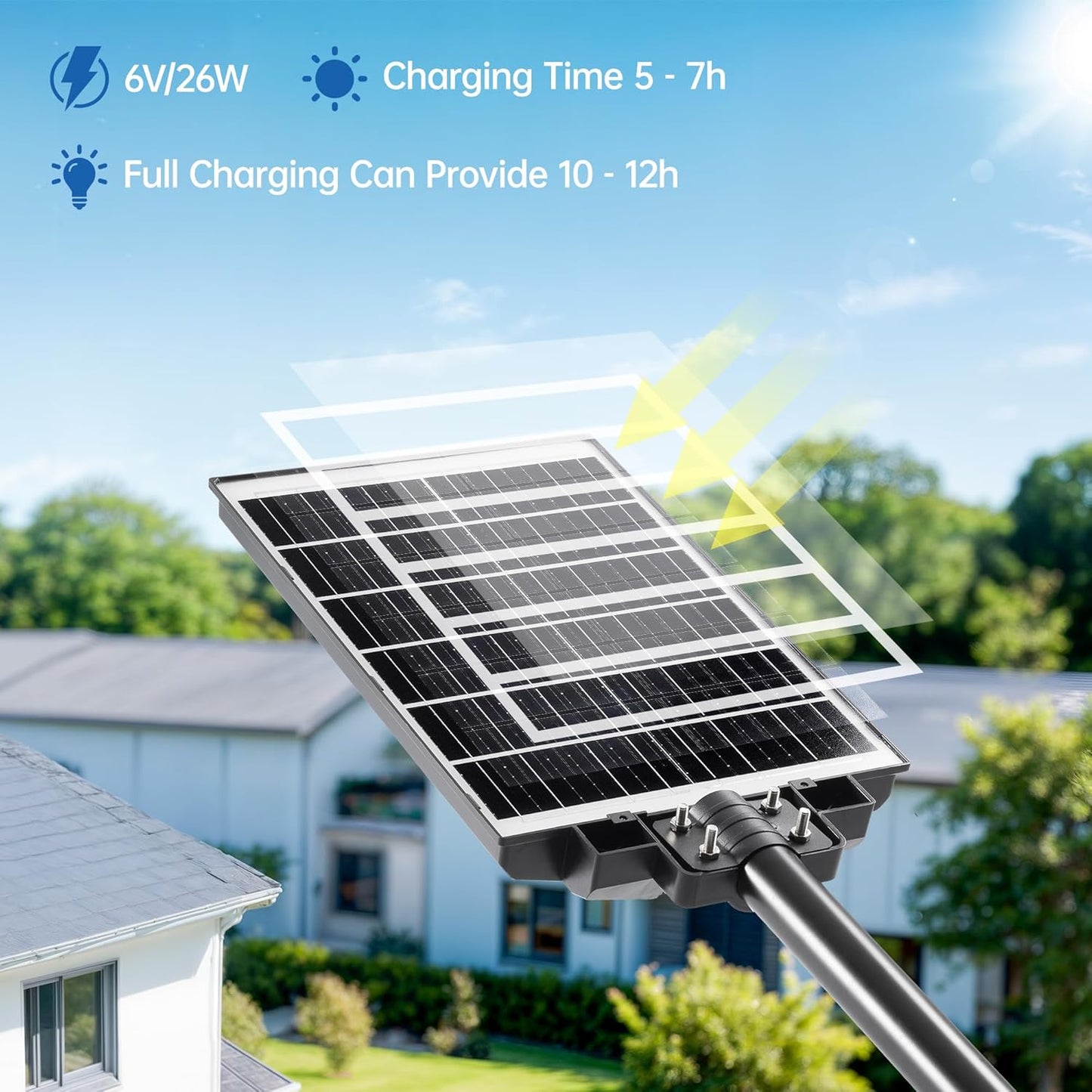 8000W Solar Street Lights Outdoor – 7000K LED Solar Lights Waterproof Dusk to Dawn with Motion Sensor & Remote, Commercial Solar Powered Parking Lot Lights for Yard, Garage, Outside (2 Pack)