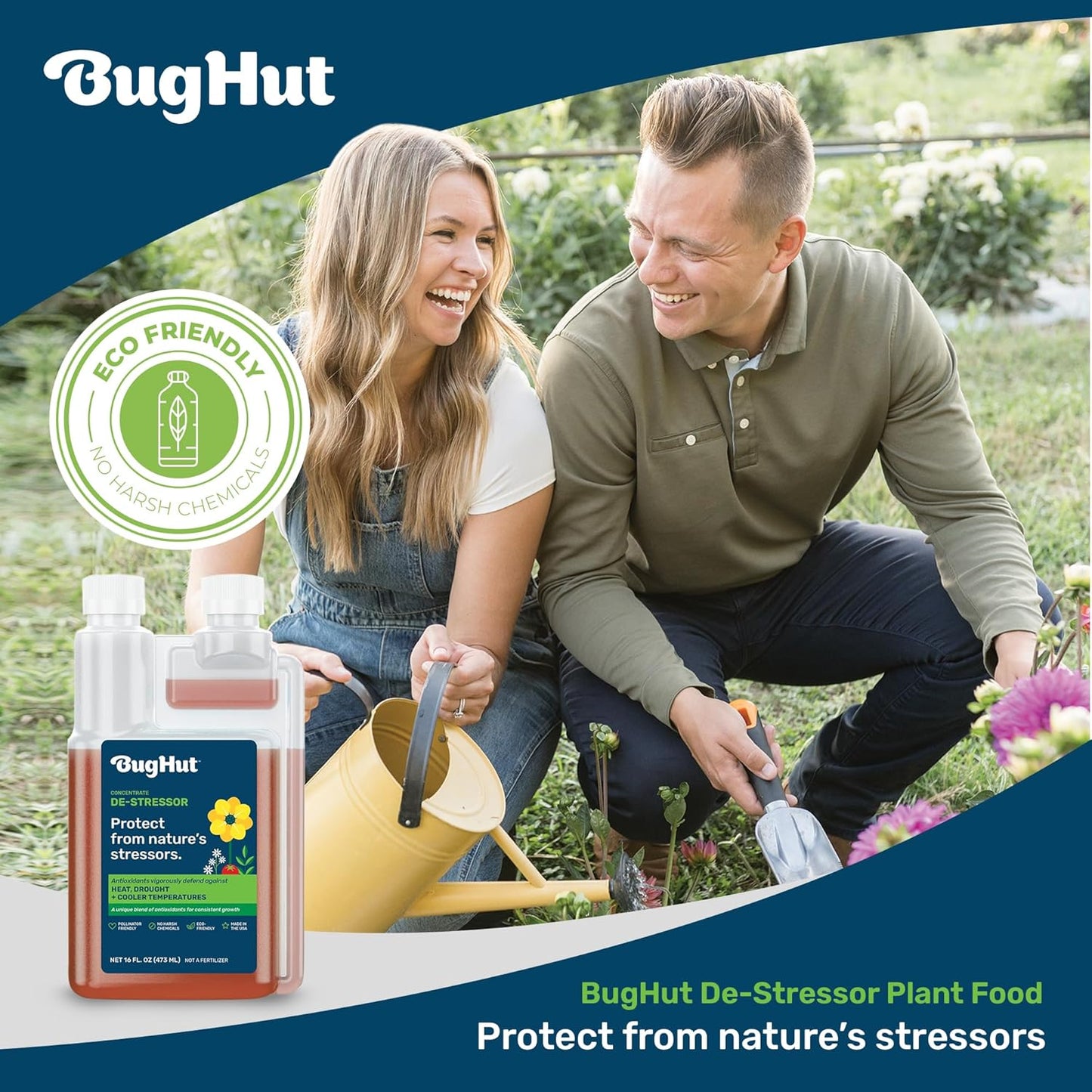 De-Stressor Plant Food - Natural Antioxidant for Healthy Growth and Protection - Liquid Antioxidant for Indoor and Outdoor Plants, Flowers, Vegetables - 16 fl oz, Makes 63 gallons