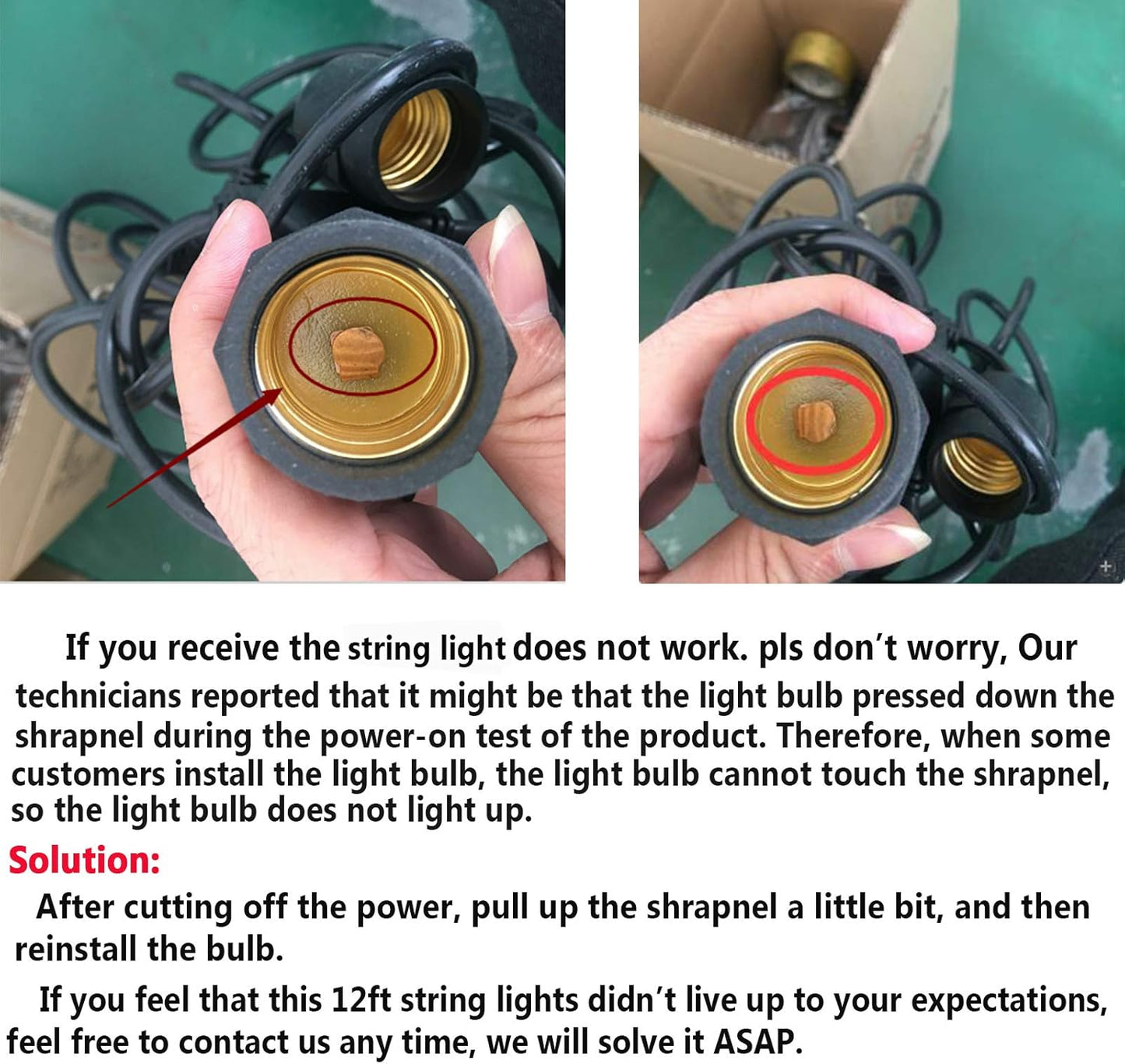 FRIDEKO HOME Waterproof Outdoor String Lights - 12Ft Commercial Grade Patio Lights Heavy Duty Light String Hanging Light Fixture with 11W S14 Bulbs for Deckyard Garden Porch Party Decor