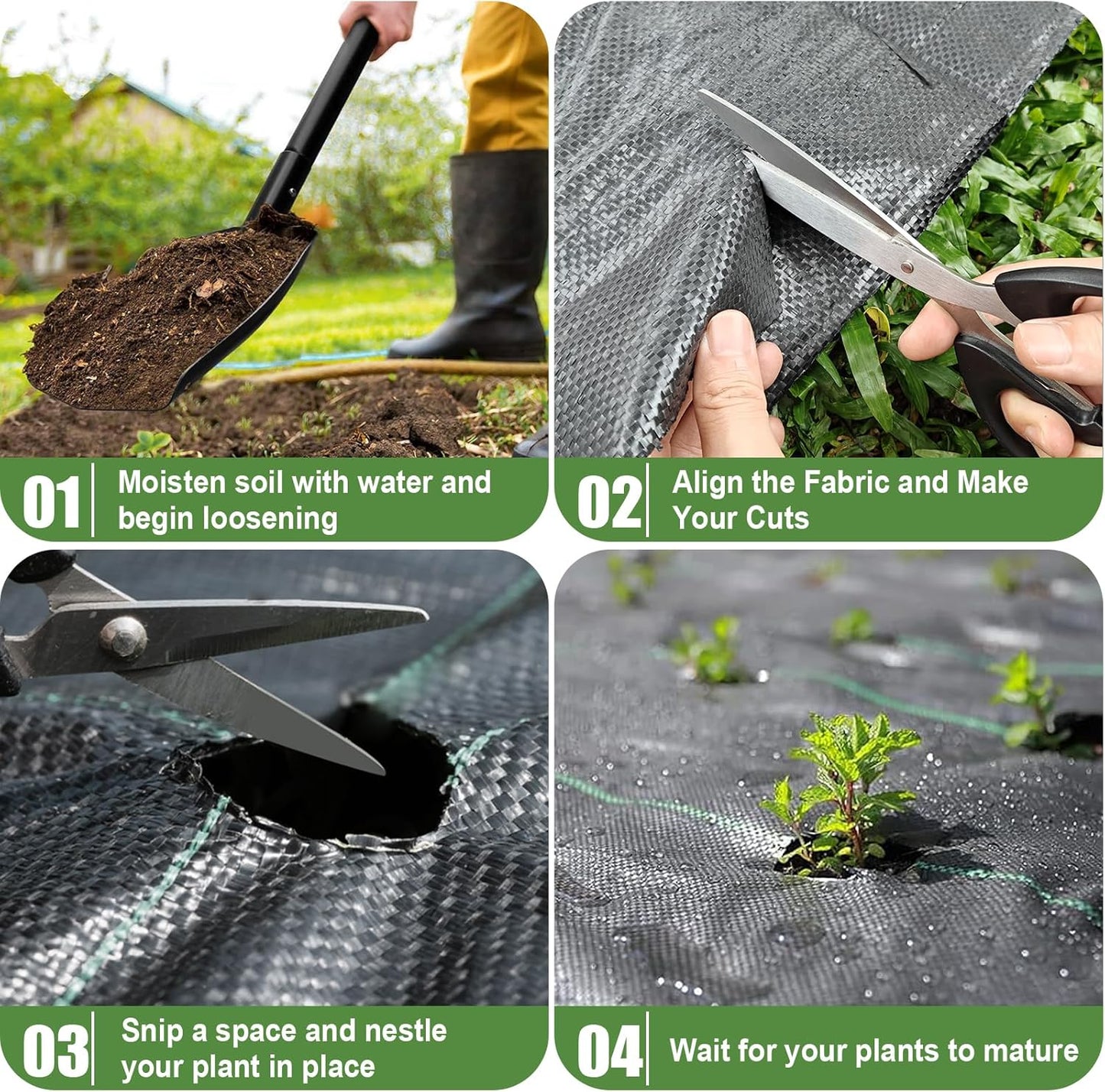 4FTx100FT Weed Barrier Fabric Heavy Duty, Gardening Landscape Fabric Cover Mat, Durable Weed Control Fabric for Garden Bed Cover, Landscaping, Commercial Driveway, Underlayment Use (4x100FT-3.2OZ)