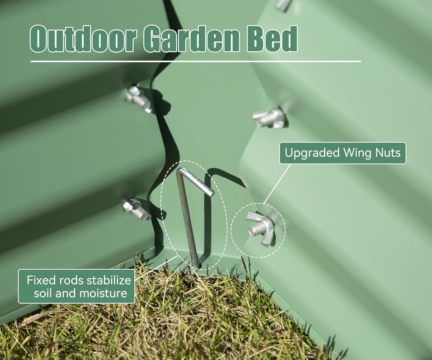 Domi Galvanized Raised Garden Bed, Outdoor Planter Garden Boxes Large Metal Planter Box for Gardening Vegetables Fruits Flowers, Green (6x3x2ft)