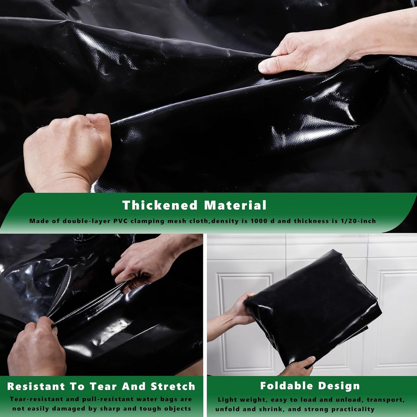 400 L/100 gal Water Bladder Storage Containers, Foldable Portable Water Tank Large Capacity Soft Water Bag, Drought Resistance, Fire Prevention, Emergency Water