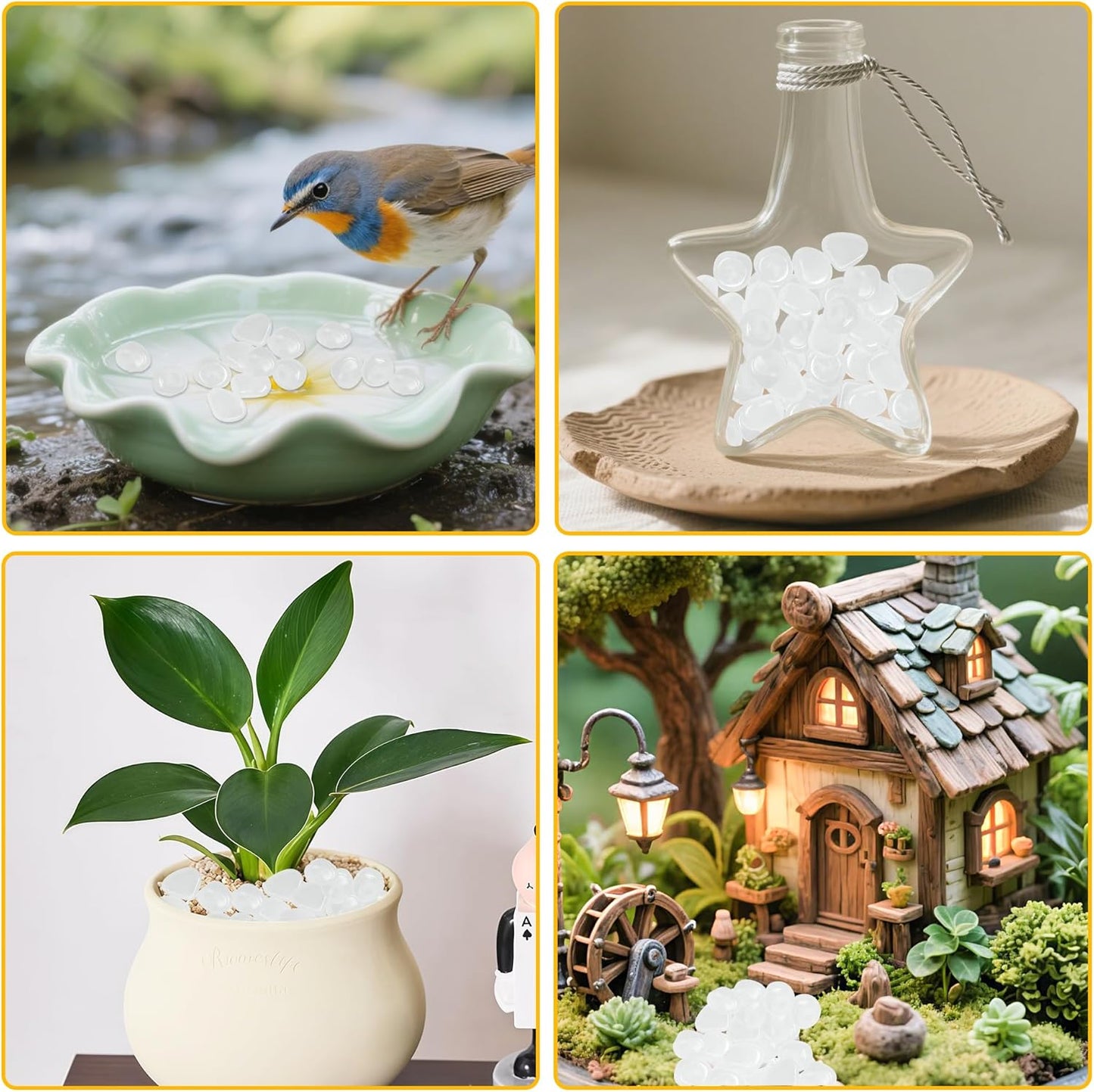 Glow in The Dark Fish Tank Rocks,Glowing Rocks Stones Resin Glow in Dark Pebbles for Outdoor Garden, Fish Tank, Aquarium, Landscaping,Driveway Decoration,White 11 oz