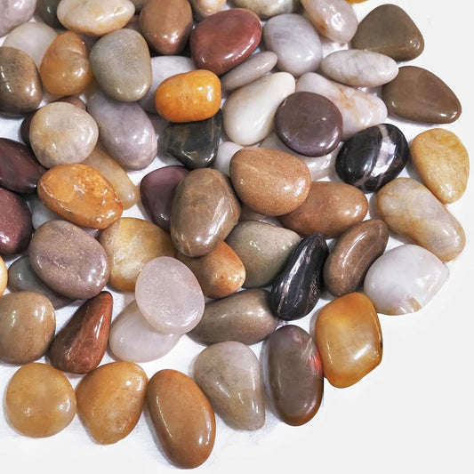 20lbs River Rocks, 1-2Inch Decorative Ornamental Natural Pebbles for Garden Couryard Landscaping Stones, Gravel Filler for Fish Tank,Vases,Home Decor,Aquariums,Animal Habitat, Mixed Color
