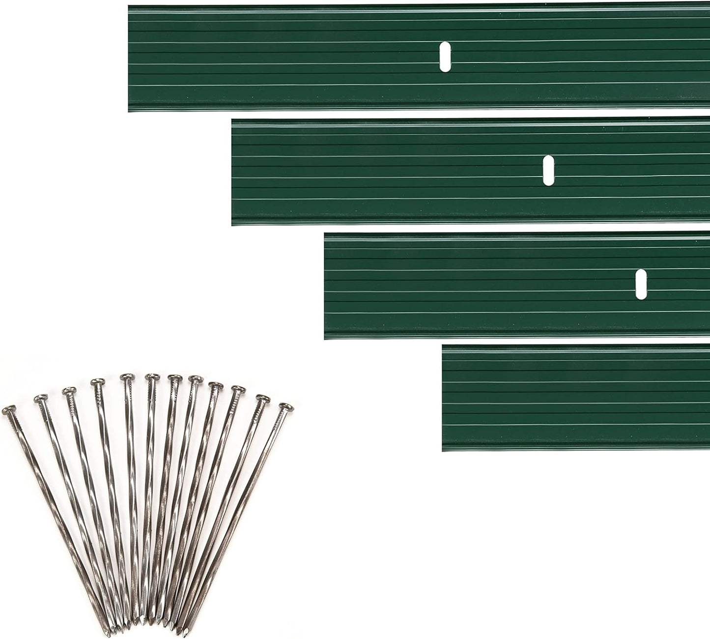 Dreamscape YardEdge Aluminum Landscape Edging - 8 Strips, 6ft Each (48ft Total), Green Duraflex Paint - Professional Quality Landscaping Border, Metal Divider for Lawn, Garden, Flowerbed