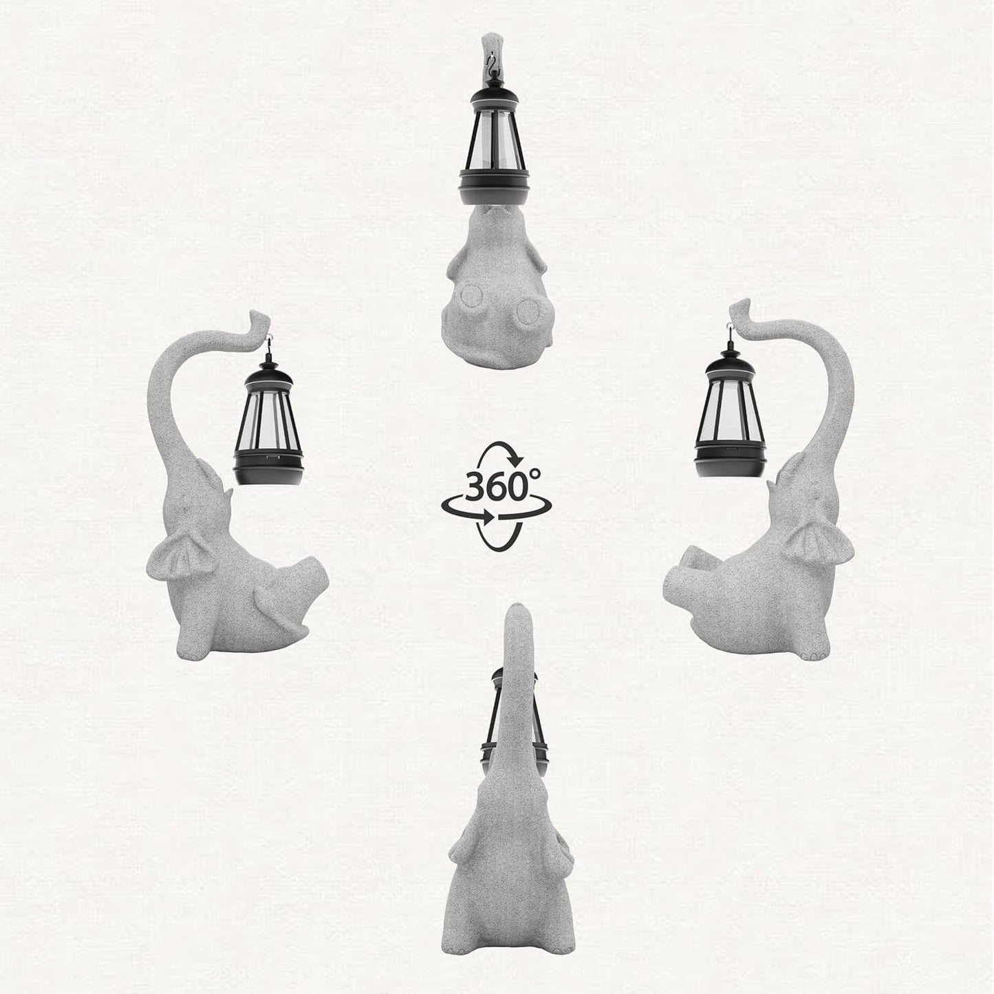 Garden Decoration, Figurine, Lawn Statue, Sculpture Ornament, Animal Figurine - Cat Resin Statue with Lantern (Face Upward)