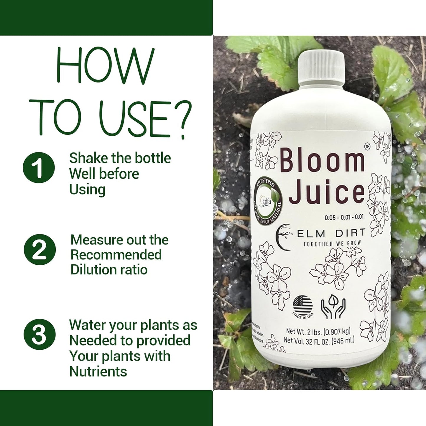 Elm Dirt's Bloom Juice for All Flowering Plants (1-32 oz Bottle)