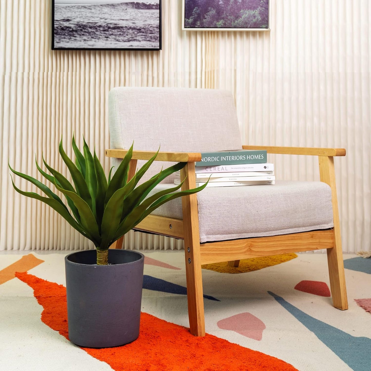 Velener Fake Agave Artificial Plant: Unpotted Fake Agave Plant for Room Decor, UV Resistant Faux Agave Plant for Outdoor/Indoor Decor, 22 inches, Set of 1