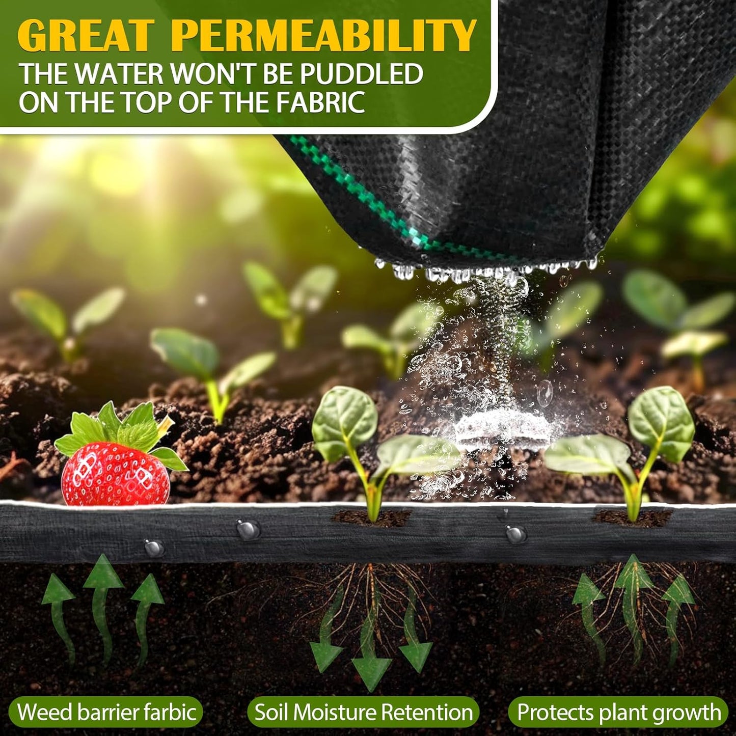 4x200FT Weed Barrier Fabric, Heavy Duty Weed Barrier Landscape Fabric, Garden Weed Barrier Fabric for Garden Fabric, Landscaping Fabrics, Driveway Fabrics