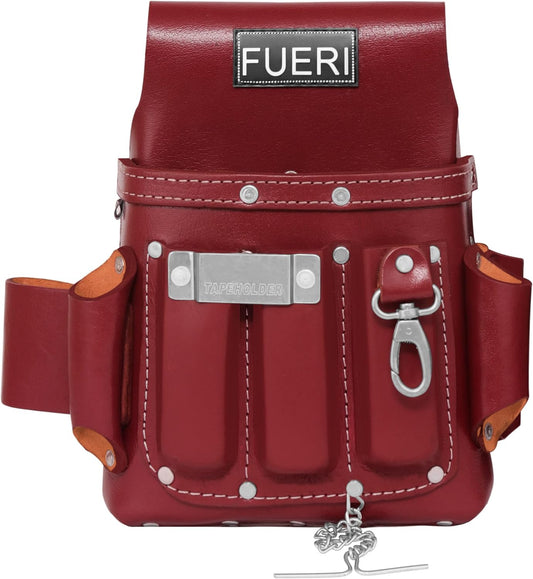 FUERI Leather Tool Pouches Carpenter Electrician Belt Bags Organizer 4 Pocket Professional Heavy Duty Pouch for Construction Framing