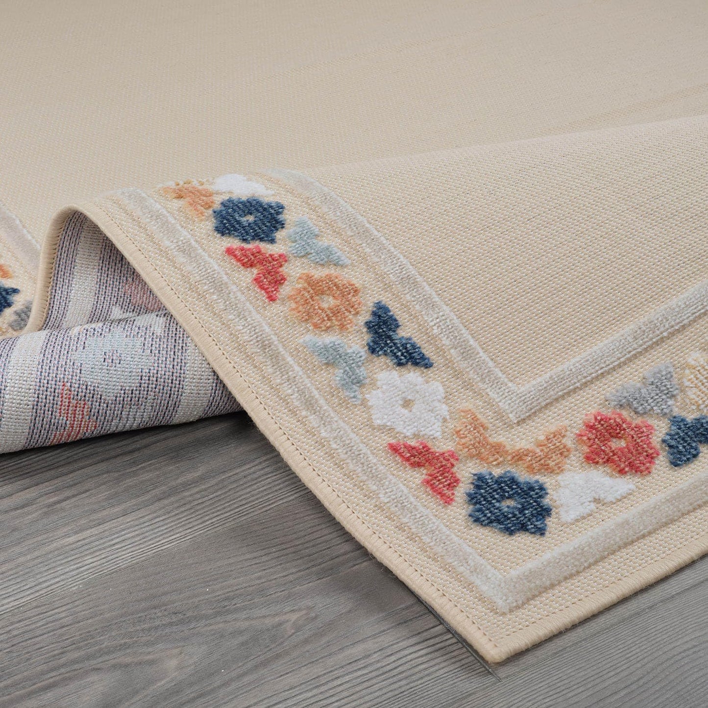 Beverly Rug Outdoor Rug 8x10 Modern Bordered Area Rugs for Indoor and Outdoor Patio Easy to Clean Non Shedding Living Room Porch Garden Washable Outside Carpet (8 x 10 Beige)