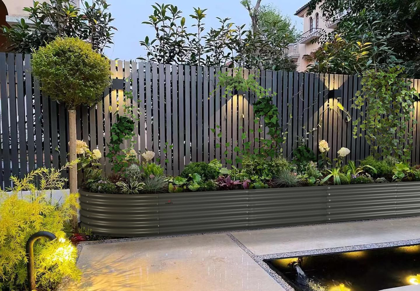 A ANLEOLIFE 5-Pack 6X2X1.5ft & 12X3X1.5ft Deep Root Galvanized Raised Garden Beds Outdoor for Planting Vegetables Flowers Herb, Quartz Grey