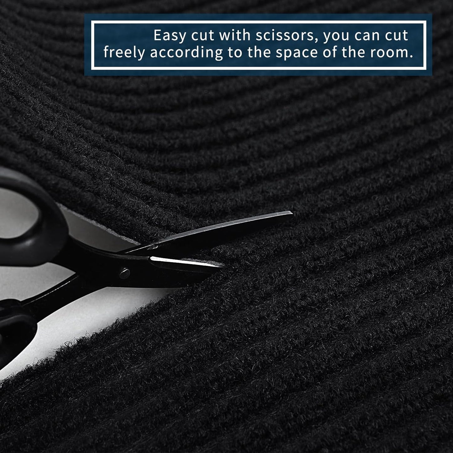 Rubber Door Mat About W3' ×L16' Heavy Duty Large Outdoor Indoor Mat Durable Entrance Doormat Waterproof Rubber Back Rugs for Home Entryway Patio Porch Office Business Areas (Jet Black)