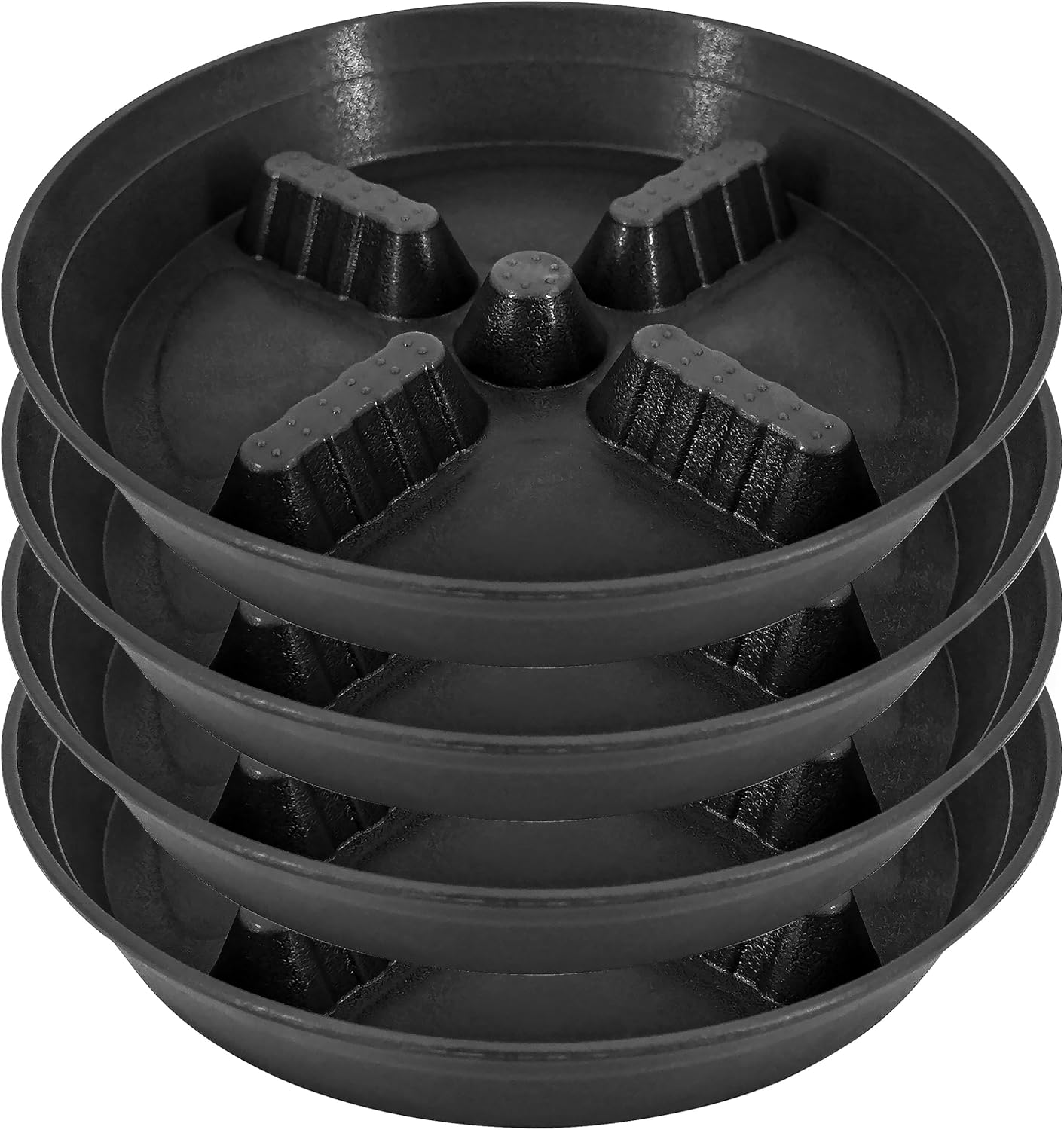 4 Pack Plant Saucer 8 inch, 10 12 14 17 inch, Plant Stand Plastic Plant Saucers for Indoors Outdoor, Heavy Duty Flower Planter Drip Trays for Pots, Pot Saucers for Plants, Grow Bags Saucers