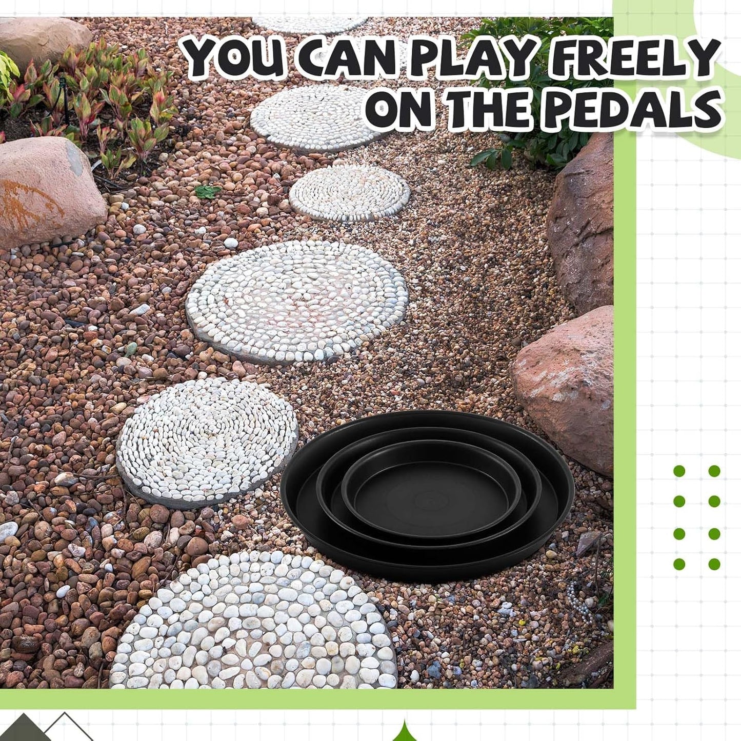 3 Size Round Stepping Stone Mold Internal Diameters 7.8" 10.2" and 13.7" Plastic Stepping Stone Molds for Concrete and Stained Glass for Garden Walk Way