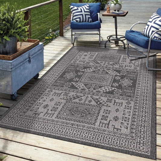 Keen Home Design Terrace Outdoor Area Rug - 6x9 Washable Indoor/Outdoor Rug for Patio, Kitchen, Balcony, Beach, Garden, Deck and Porch, Size: 6'x8'10"