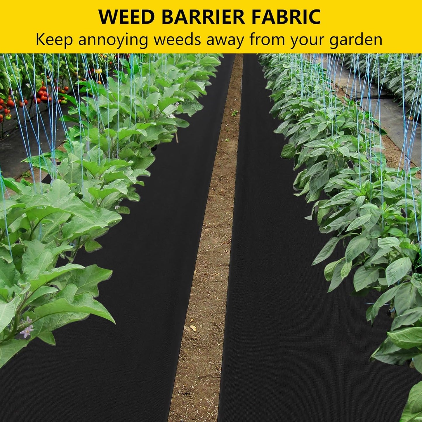 6ft x 300ft Weed Barrier Landscape Fabric, Premium Non-Woven 1.8oz Ground Cover Weed Block Gardening Mat, Easy Setup & Superior Weed Control, for Erosion Control, Weed Block, Ground Cover