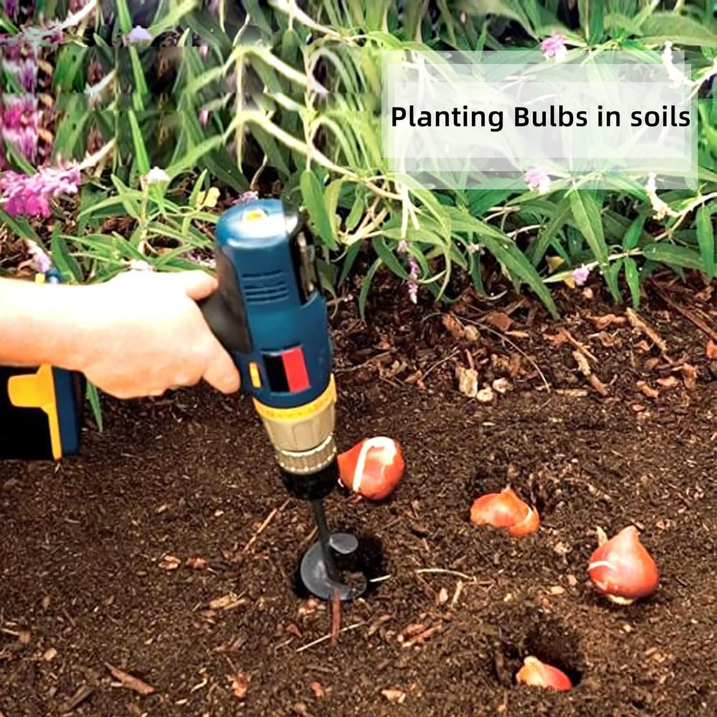 Garden Auger Drill Bit for Planting 2x14.5, Spiral Ground Auger Drill for 3/8" Hex Drive Drill, Bulb and Flower Planter Tool