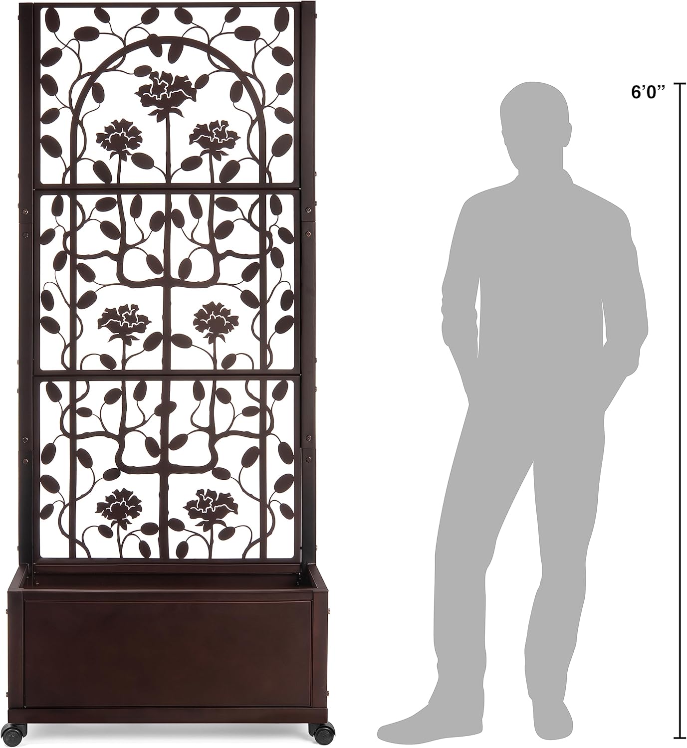 H Potter Trellis Planter Box for Outdoor Plants Privacy Screen for Patio Garden Deck Balcony